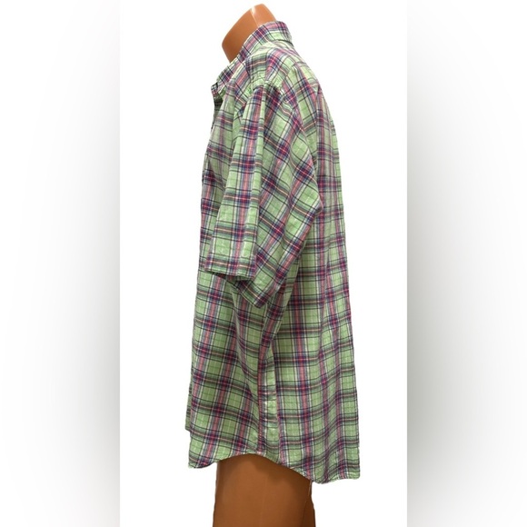Lauren Ralph Lauren Blake Men’s Green Plaid Short Sleeve Button Shirt In Size XL - Picture 2 of 11